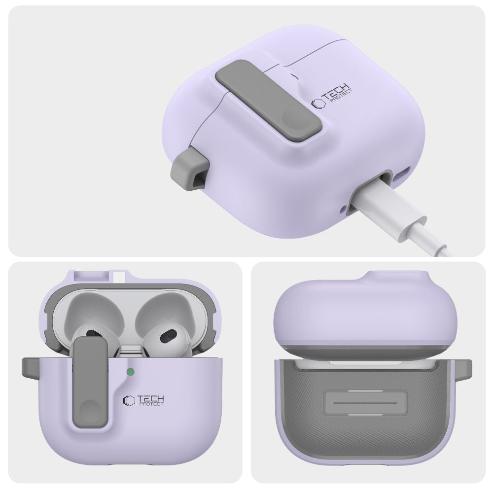 Schutzhülle für Apple AirPods 5 / 4, Tech-Protect SlimHook, Violett