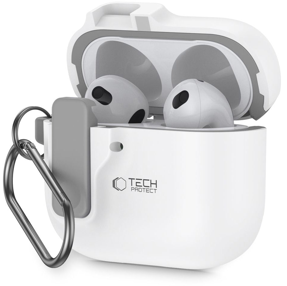 Schutzhülle für Apple AirPods 5 / 4, Tech-Protect SlimHook, Weiß