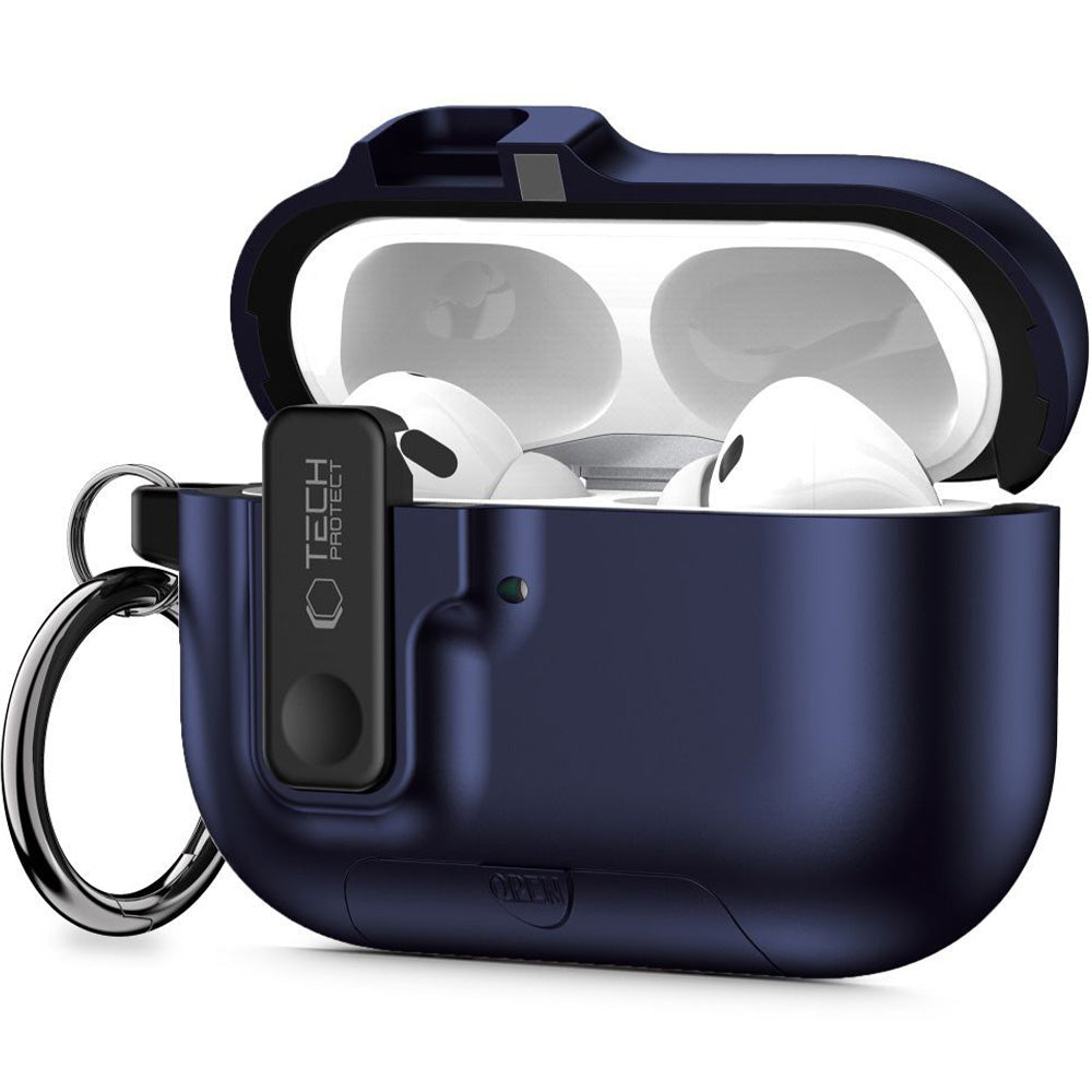 Schutzhülle für Apple AirPods Pro 3, Tech-Protect Slim Hook, Dunkelblau