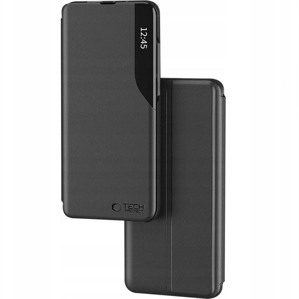 Handyhülle mit Klappe für Galaxy A57 5G, Tech-Protect Smart View, Schwarz