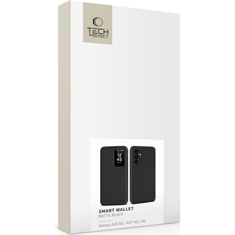 Handyhülle mit Klappe für Galaxy A26 5G / A17 5G / A17 4G, Tech-Protect Smart Wallet, Schwarz