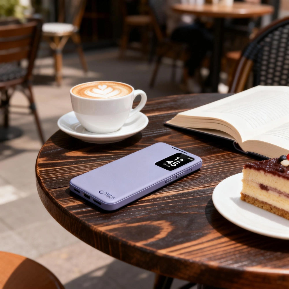Handyhülle mit Klappe für Galaxy A57 5G, Tech-Protect Smart Wallet, Violett