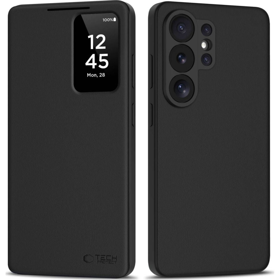 Handyhülle mit Klappe für Galaxy S26 Ultra, Tech-Protect Smart Wallet, mattes Schwarz