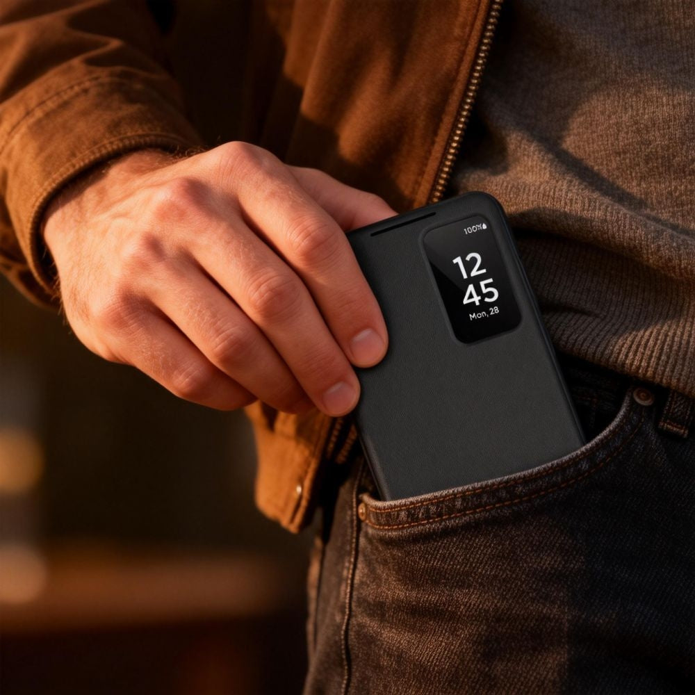 Handyhülle mit Klappe für Galaxy S26 Ultra, Tech-Protect Smart Wallet, mattes Schwarz