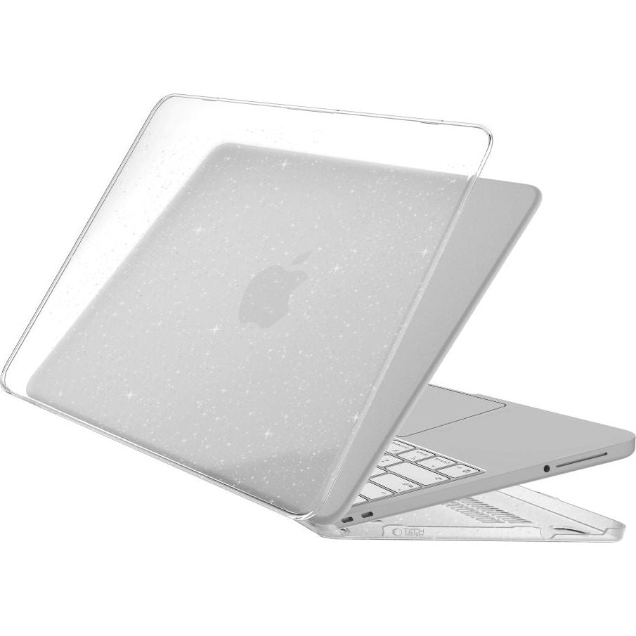 Schutzhülle für MacBook Neo 13" A18 Pro 2026, Tech-Protect SmartShell, Transparent mit Glitzer