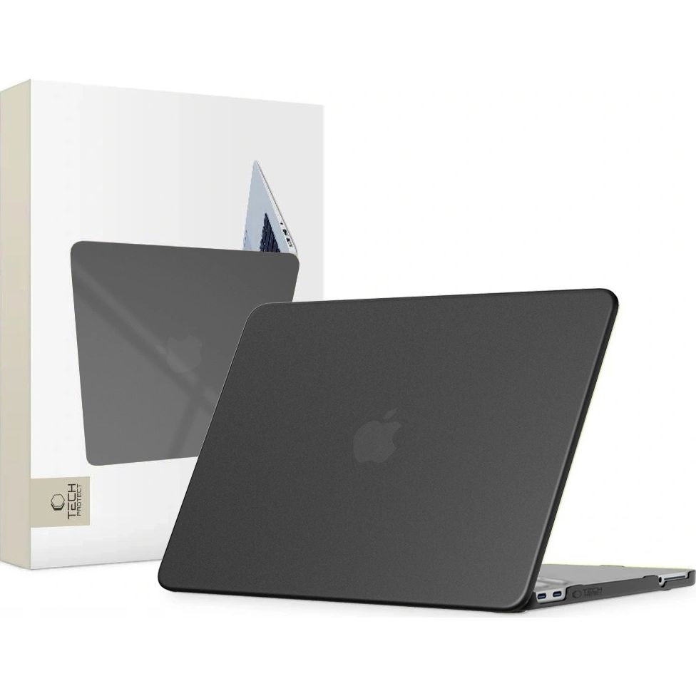 Schutzhülle für MacBook Neo 13" A18 Pro 2026, Tech-Protect SmartShell, mattes Durchscheinend-Schwarz