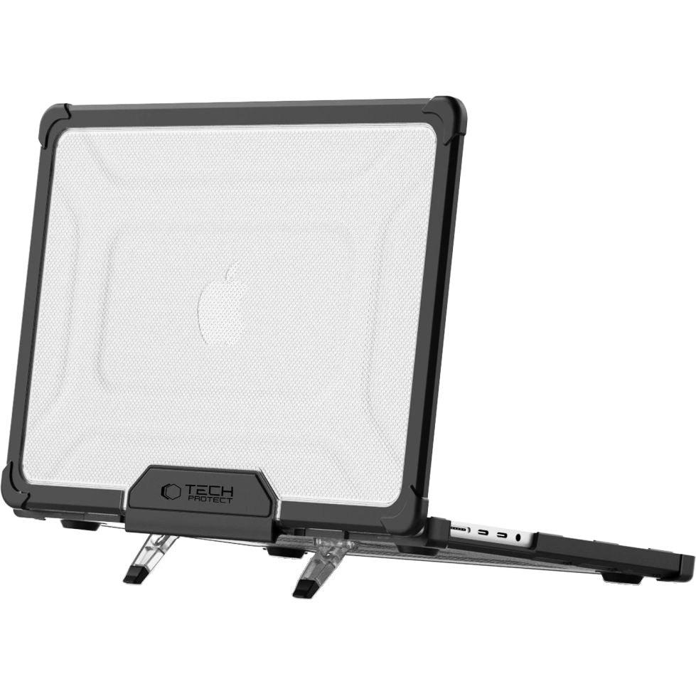 Schutzhülle für MacBook Pro 14" 2021-2026, Tech-Protect SmartShell Pro, Transparent-Schwarz