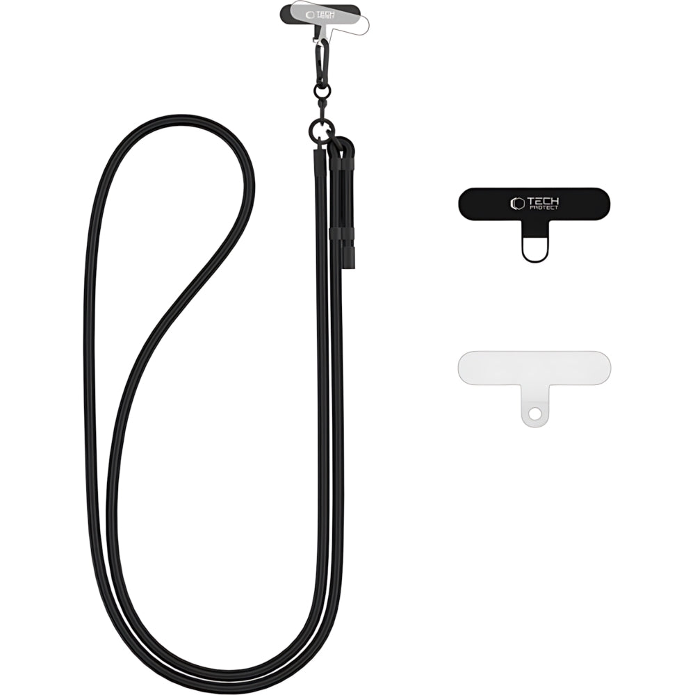 Handy-Schlüsselband für Telefon Tech Protect C1S Rope Crossbody Strap, Schwarz