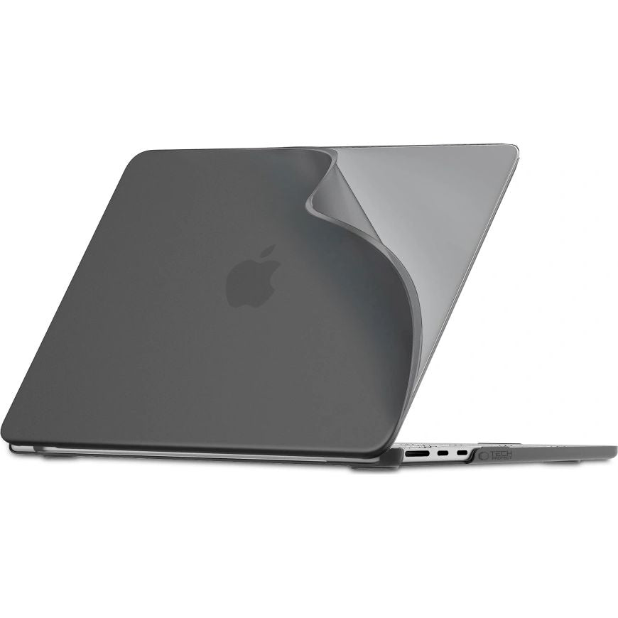 Schutzhülle für MacBook Air 13.6" M5 / M4 / M3 / M2, Tech-Protect Softshell, mattes Durchscheinend-Schwarz