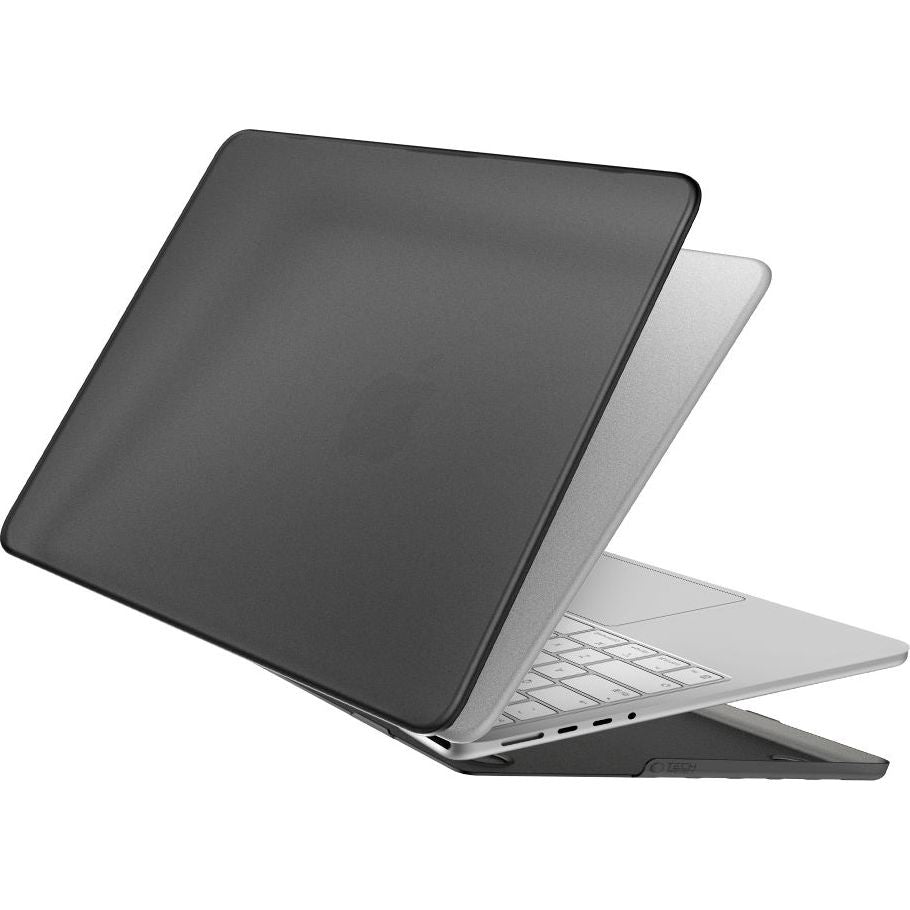 Schutzhülle für MacBook Pro 14" 2021-2026, Tech-Protect Softshell, mattes Durchscheinend-Schwarz