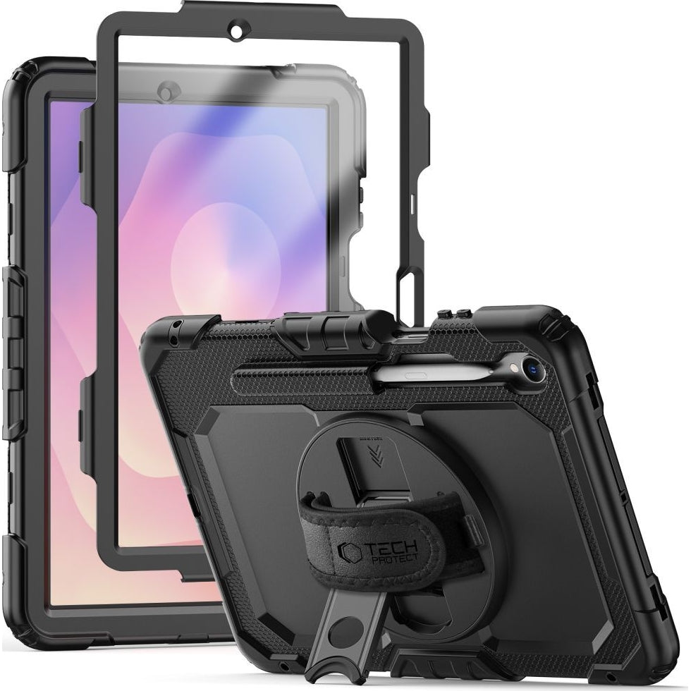 Schutzhülle mit Bildschirmschutz für Galaxy Tab S11, Tech-Protect Solid, Schwarz