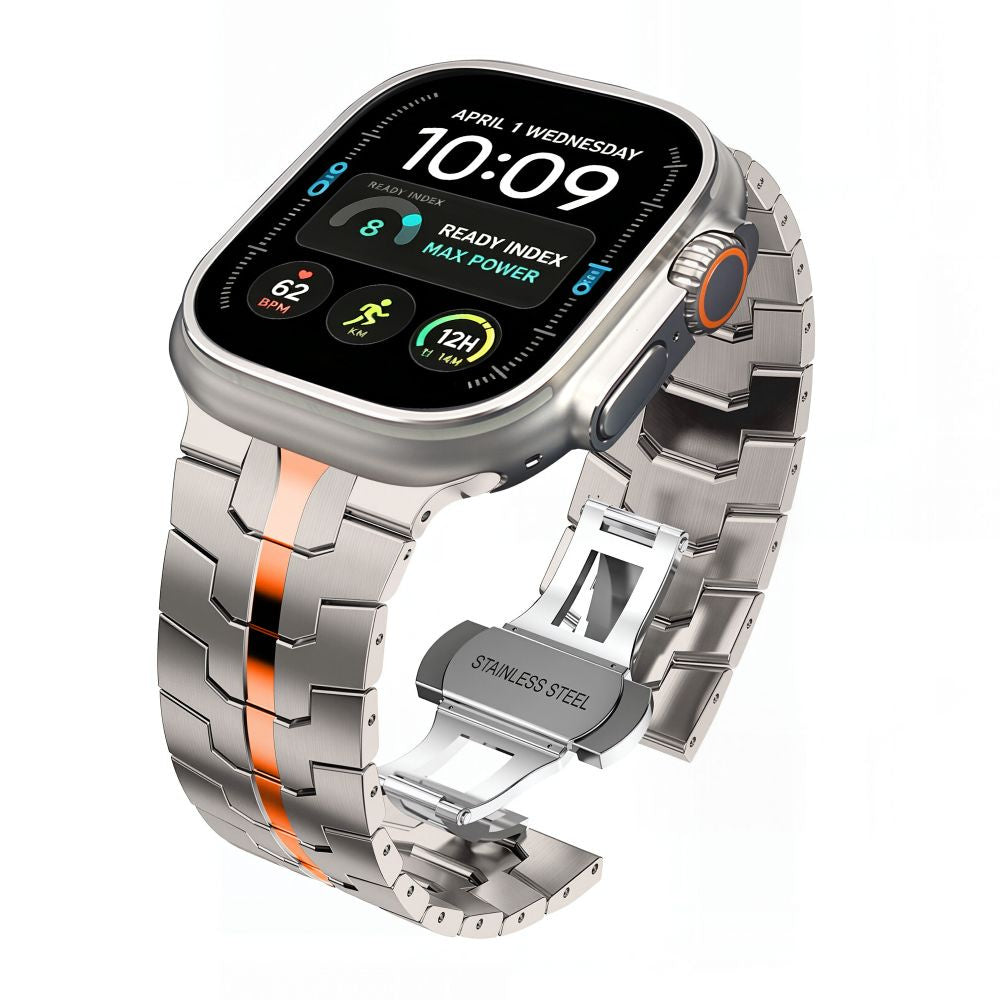 Armband für Apple Watch 49/46/45/44 mm, Tech-Protect Stainless, Titan-Orange (2/8)