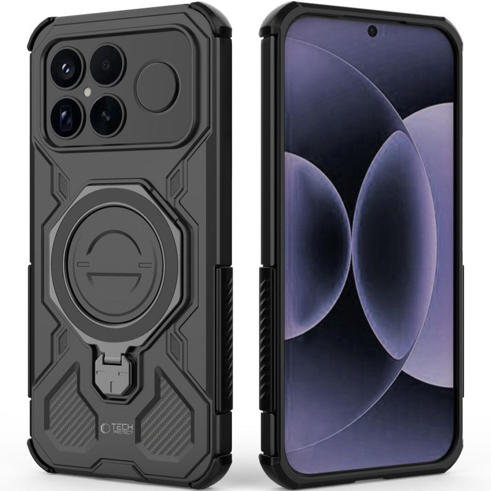Handyhülle mit Ständer für Xiaomi POCO F8 Ultra, Tech-Protect TacticStand mit MagSafe, Mattes Schwarz