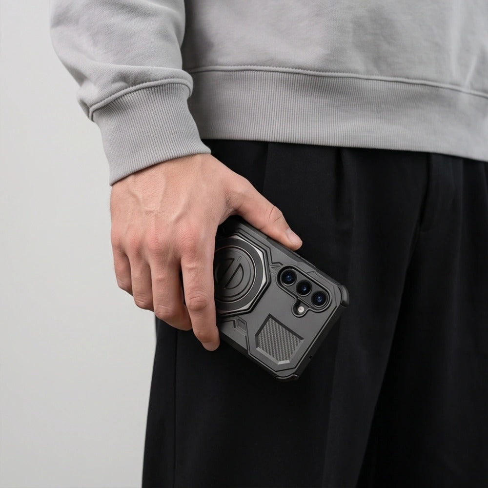 Handyhülle mit Ständer für Galaxy A17 5G / 4G, Galaxy A18 5G / 4G, Tech-Protect TacticStand mit MagSafe, Mattes Schwarz (9/9)