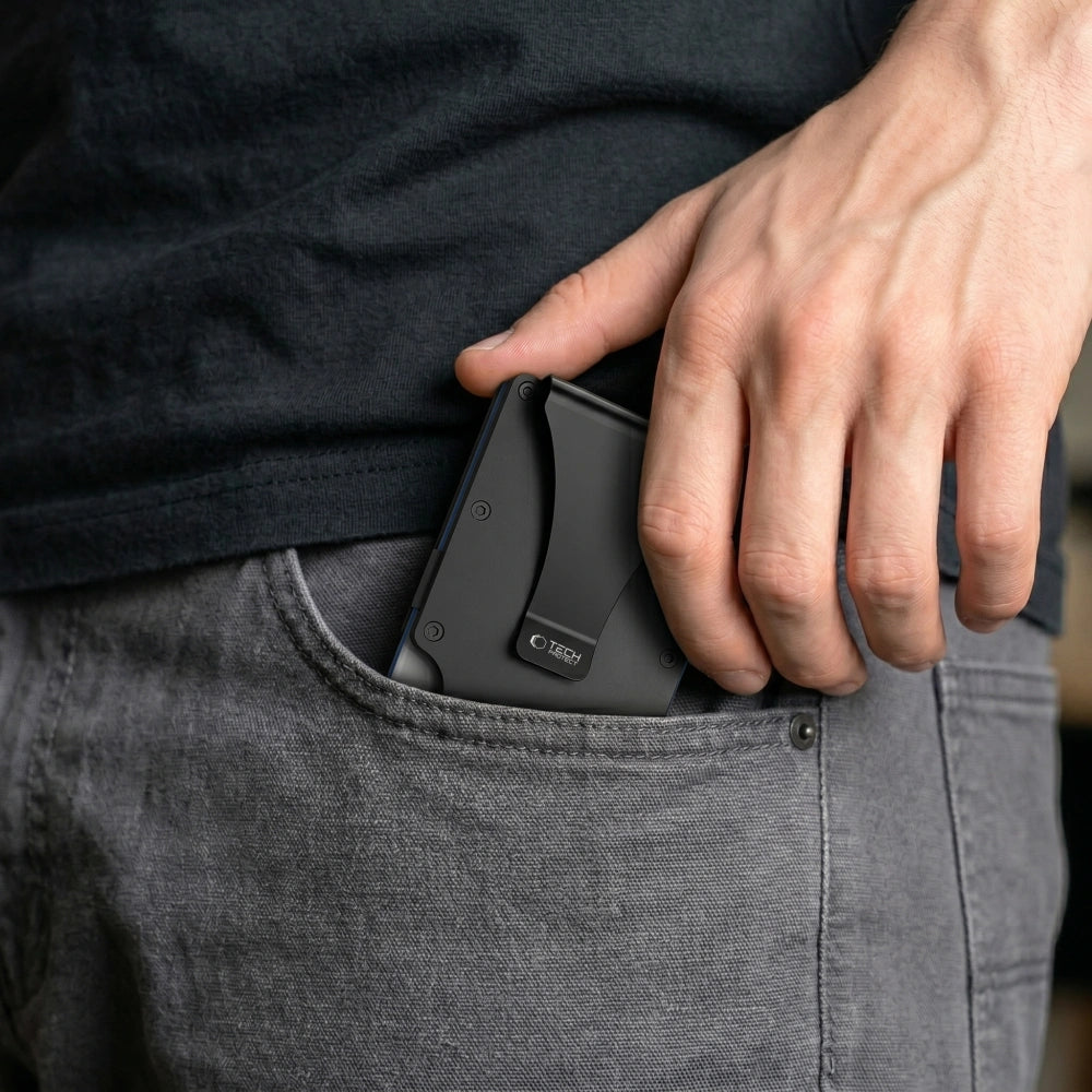 Kartenhalter mit RFID-Schutz, Tech-Protect Thorn, Schwarz