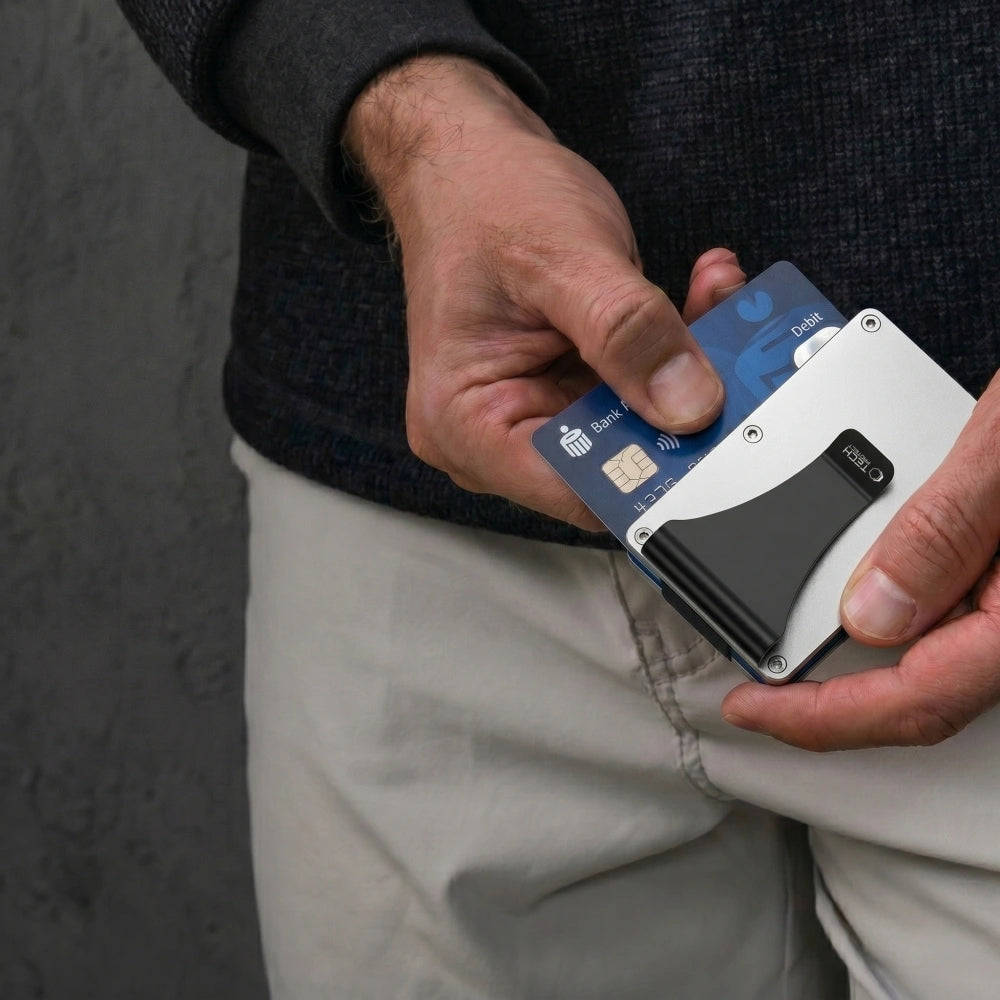 Kartenhalter mit RFID-Schutz, Tech-Protect Thorn, Silber