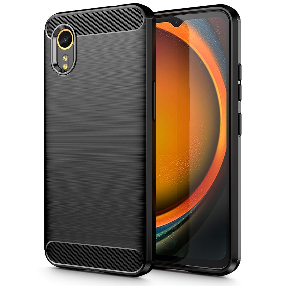 Schutzhülle für Galaxy XCover 7, Tech Protect TPU Carbon Case, Schwarz