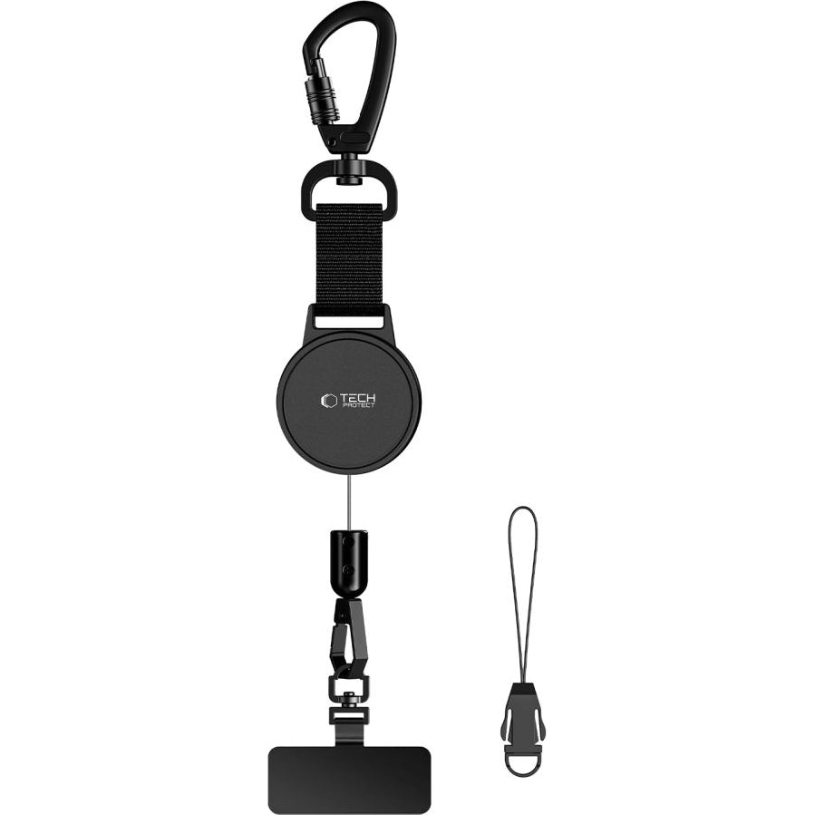 Anti-Diebstahl Handy Lanyard mit einziehbarem Seil, Tech-Protect Urban Loop, Schwarz
