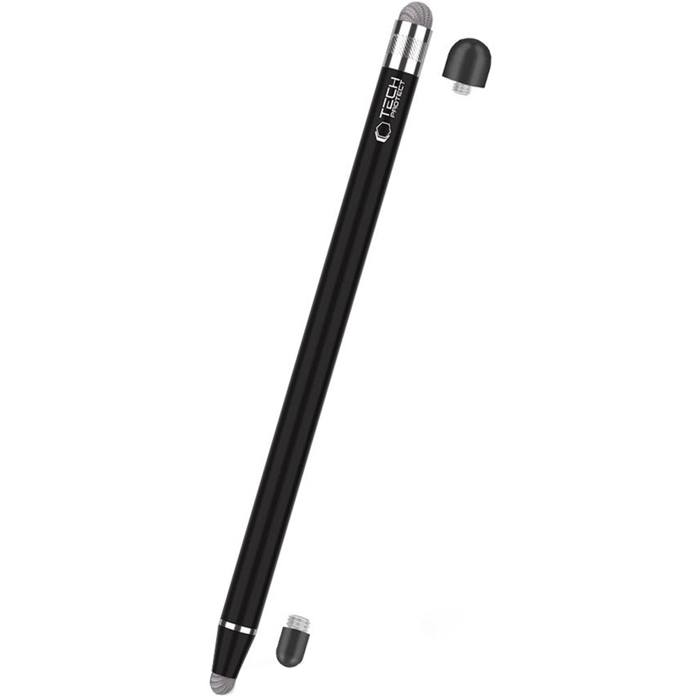 Universeller Eingabestift für Telefon/Tablet, Tech-Protect USP100 4-TIP Touch Stylus Pen, Schwarz