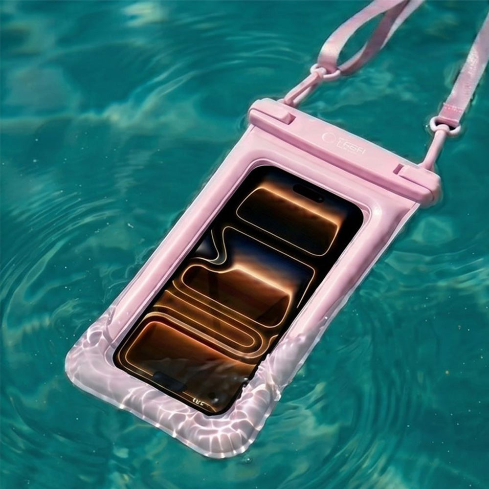 Wasserdichte Hülle für Smartphone 6.9", Tech-Protect UWC7 Universal Waterproof Floating Case, Rosa