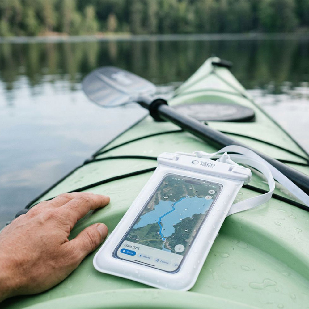Wasserdichte Hülle für Smartphone 6.9", Tech-Protect UWC7 Universal Waterproof Floating Case, Weiß