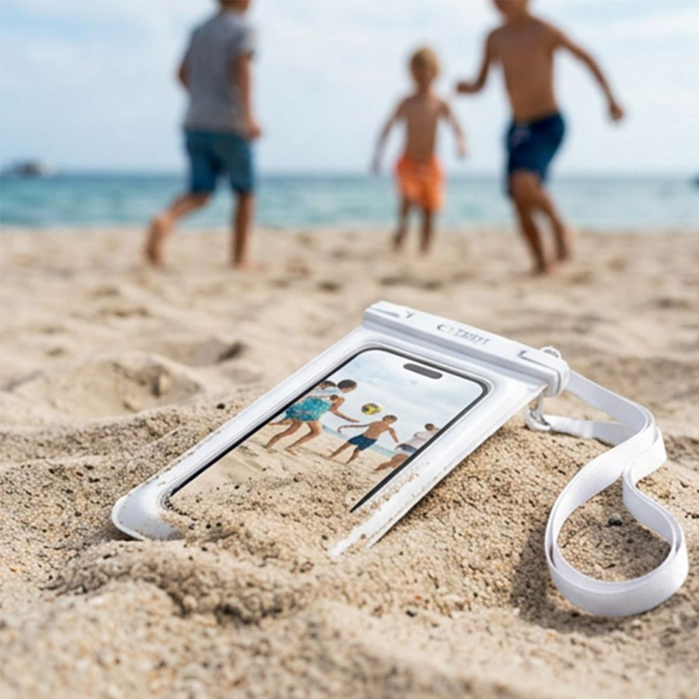 Wasserdichte Hülle für Smartphone 6.9", Tech-Protect UWC7 Universal Waterproof Floating Case, Weiß