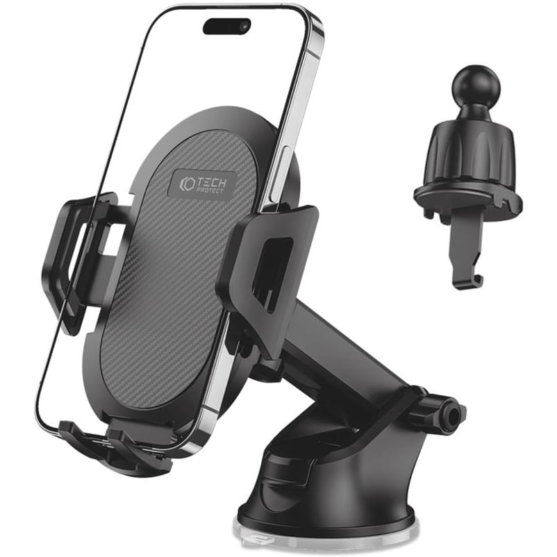 Auto Handyhalterung Tech Protect V5 Universal für Cockpit / Scheiben / Lüftungsdüsen, Schwarz