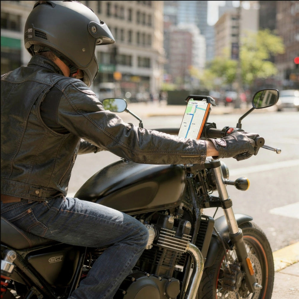 Fahrrad-/Motorradhalterung für Handy am Lenker, Tech-Protect V6, Schwarz