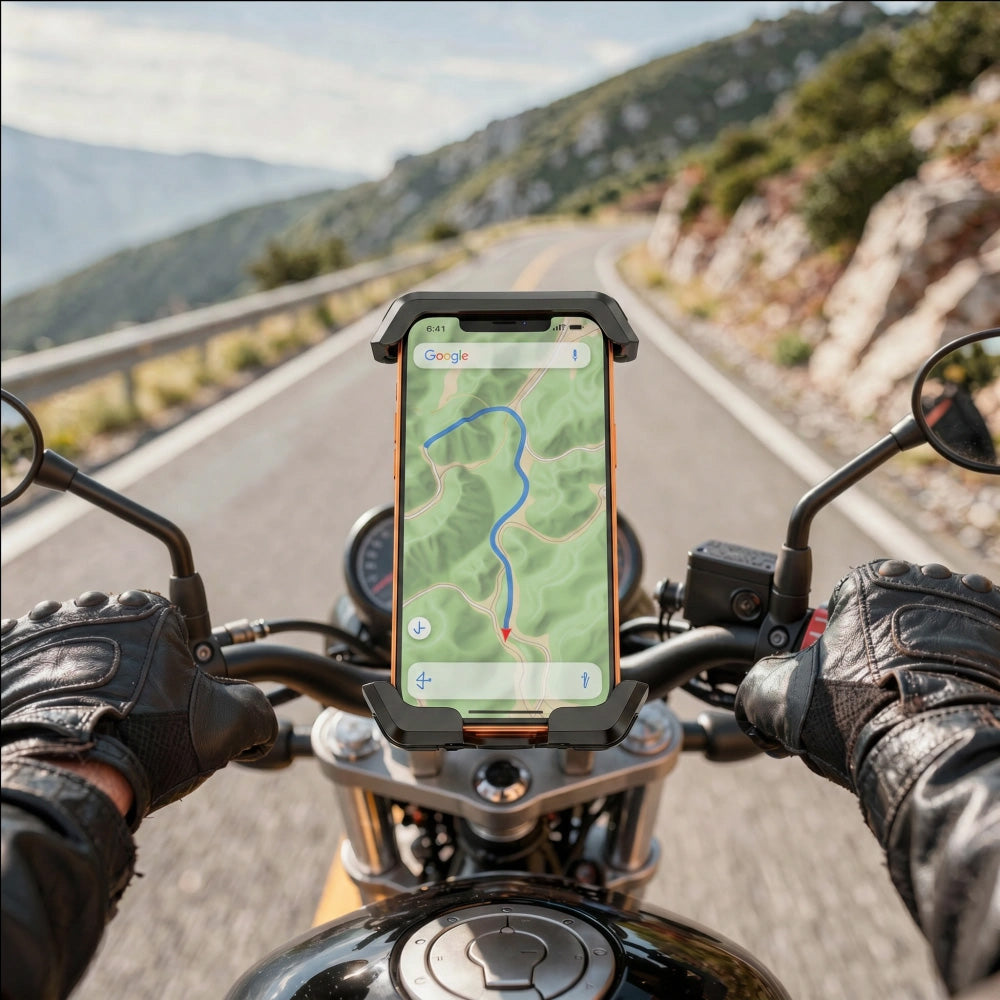 Fahrrad-/Motorradhalterung für Handy am Lenker, Tech-Protect V6, Schwarz