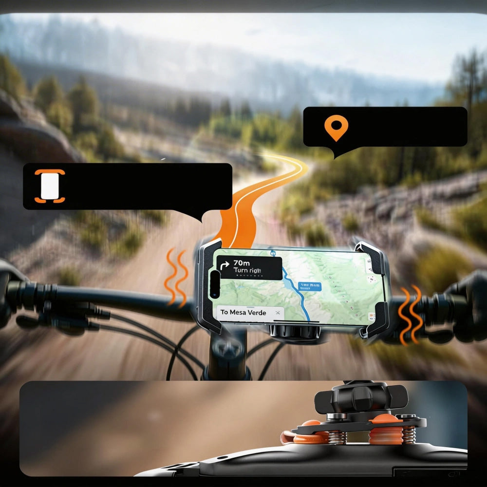 Fahrrad-/Motorradhalterung für Handy am Lenker, Tech-Protect V7, Schwarz