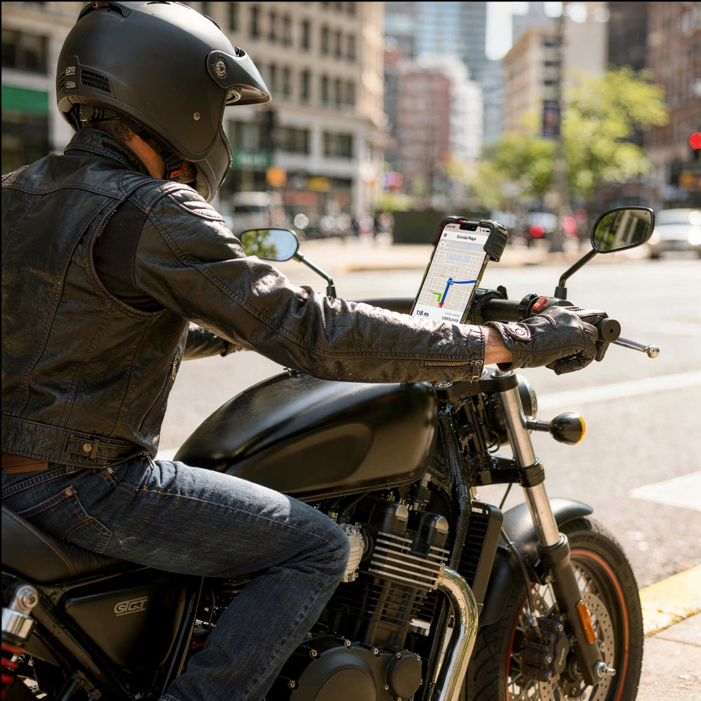 Fahrrad-/Motorradhalterung für Handy am Lenker, Tech-Protect V7, Schwarz