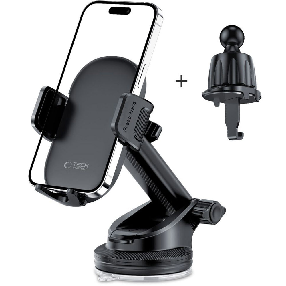 Autohalterung für Cockpit / Armaturenbrett / Windschutzscheibe Tech-Protect V7 Universal, Schwarz