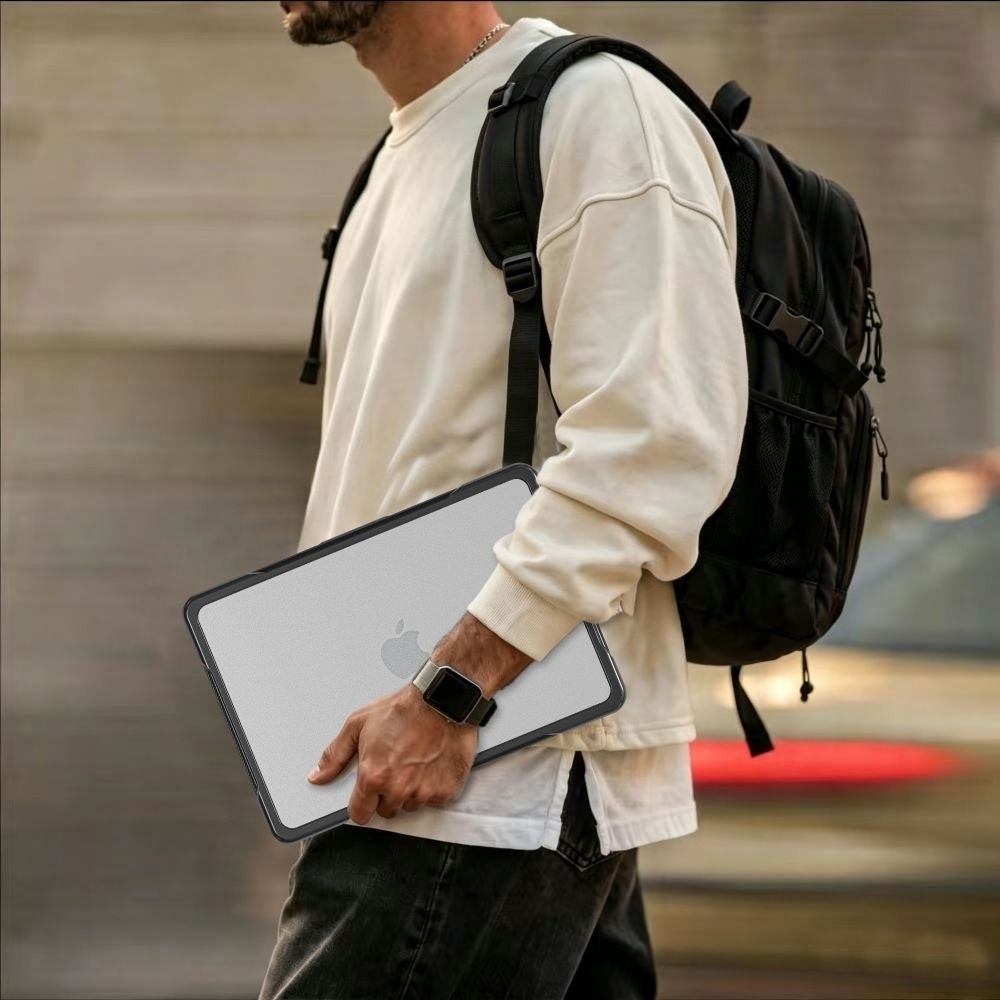 Schutzhülle für MacBook Neo 13 2026, Tech-Protect Velar, Schwarz-Transparent