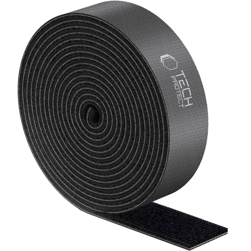 Band / Klettband / Kabelorganisator Tech-Protect Velcro 3m, Schwarz
