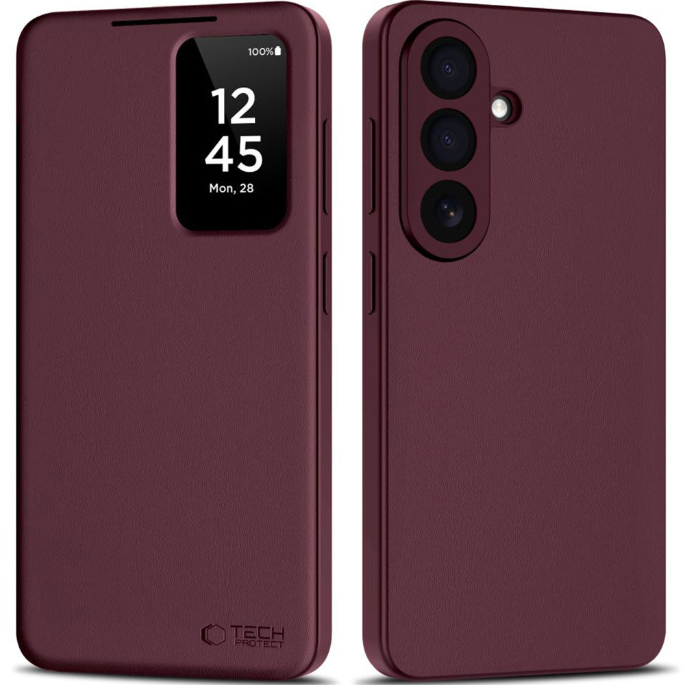 Handyhülle mit Klappe für Galaxy A57 5G, Tech-Protect Smart Wallet, Rotwein