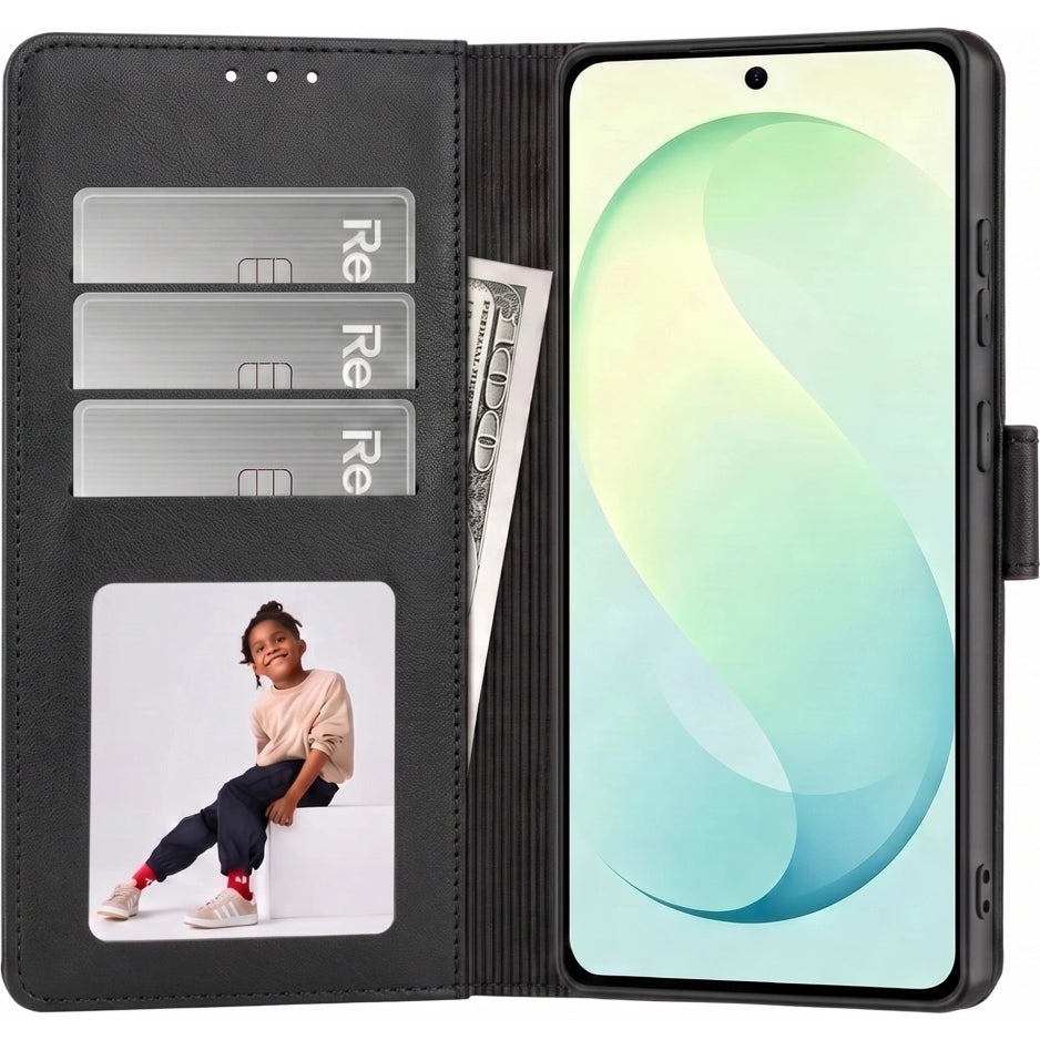 Handyhülle für Galaxy S26 FE, Tech-Protect Wallet, Schwarz