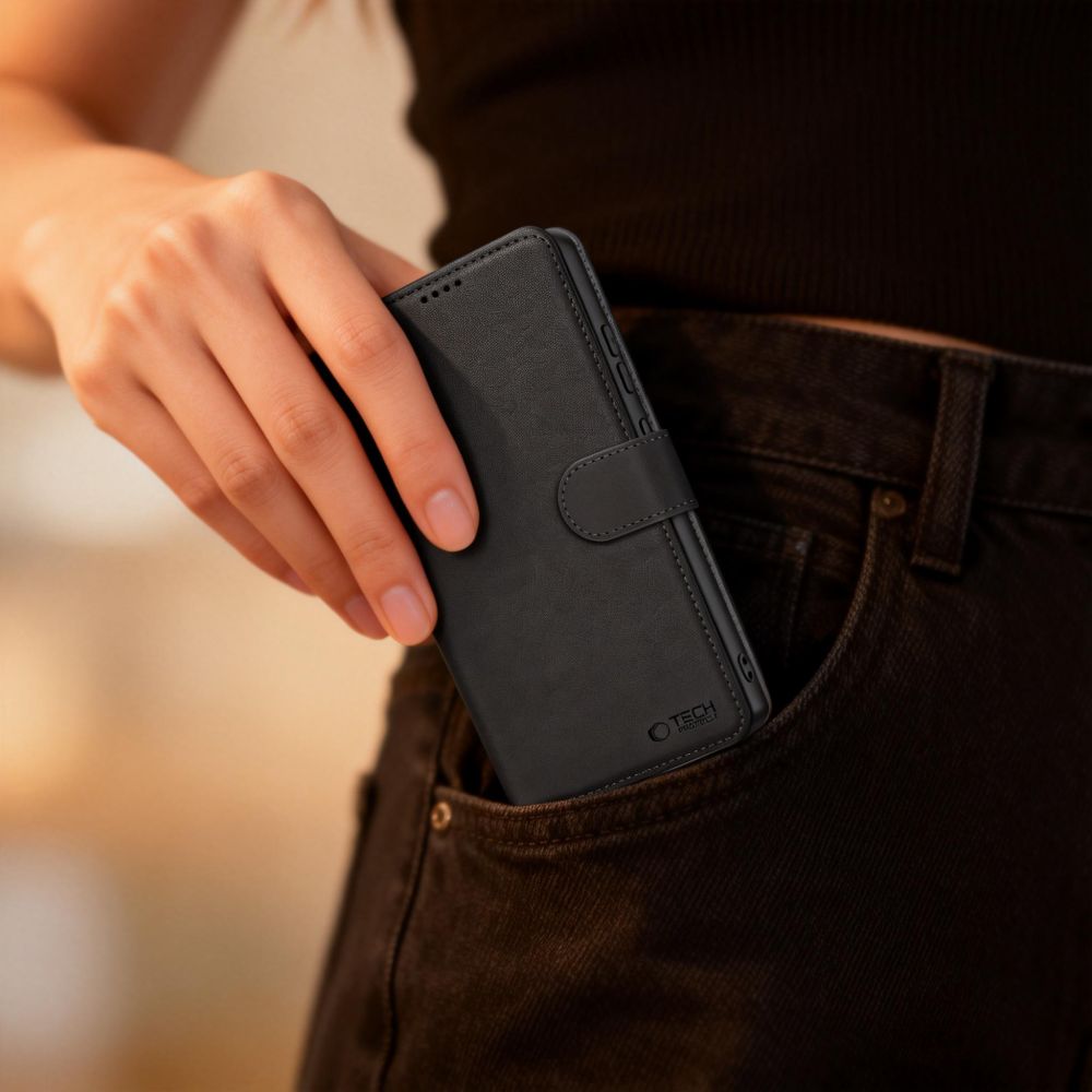 Handyhülle für Motorola Edge 70 Pro, Tech-Protect Wallet, Schwarz