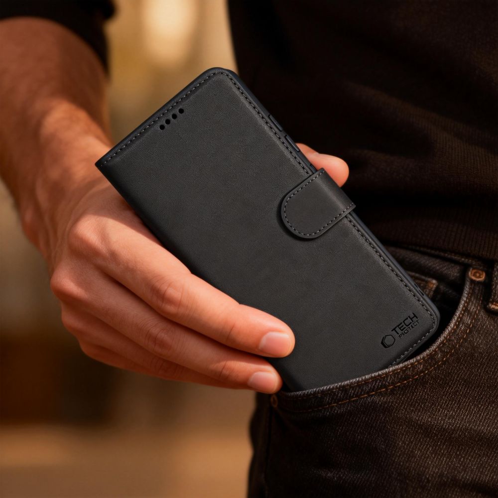 Handyhülle für Motorola Edge 70 Pro, Tech-Protect Wallet, Schwarz