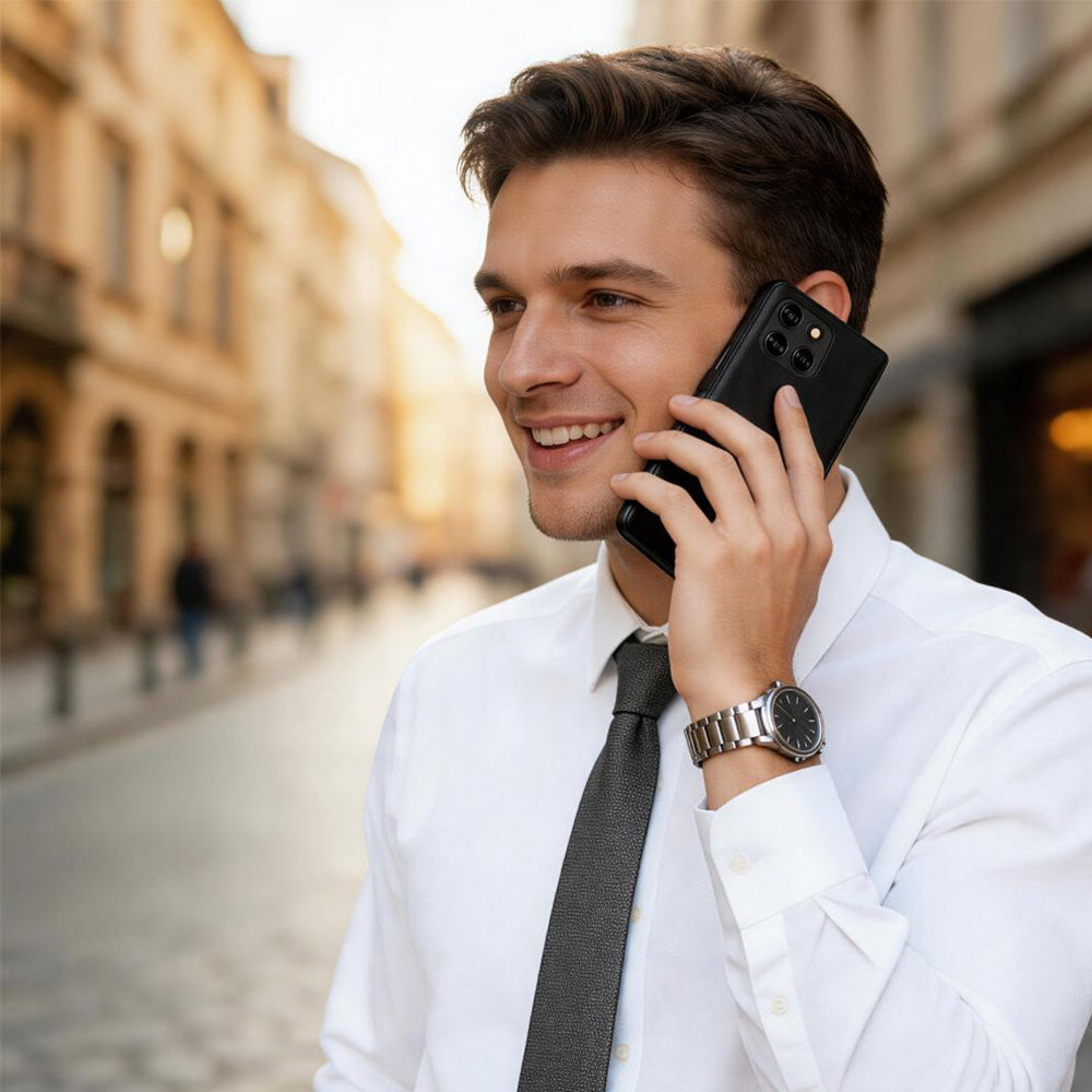 Handyhülle mit Klappe für Motorola Moto G77 5G / Moto G67 5G, Tech-Protect Wallet, Schwarz