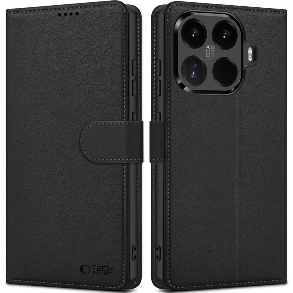 Handyhülle mit Klappe für Xiaomi 17T Pro, Tech-Protect Wallet, Schwarz