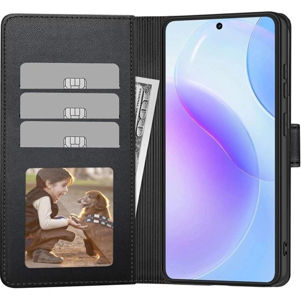 Handyhülle mit Klappe für Xiaomi 17T Pro, Tech-Protect Wallet, Schwarz