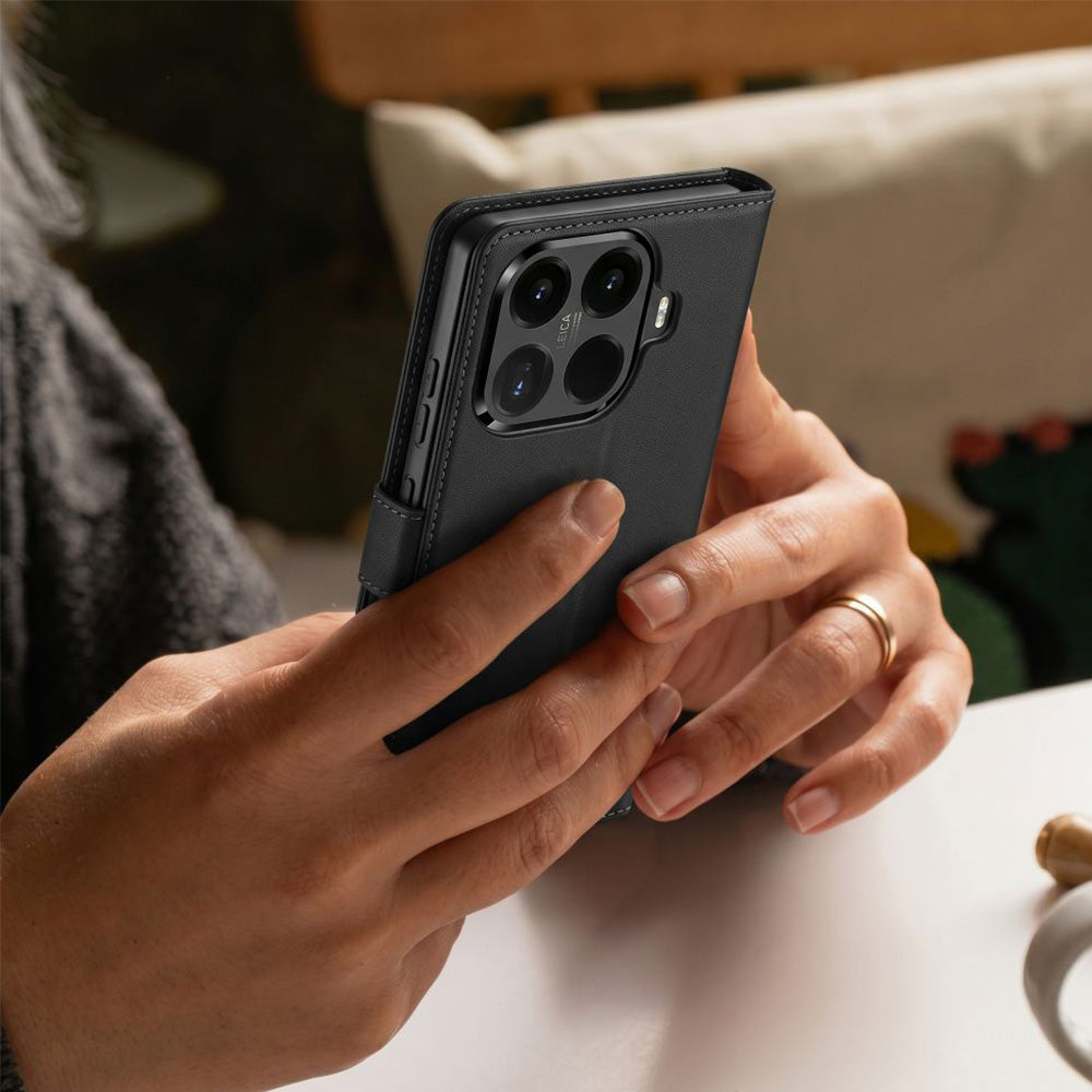 Handyhülle mit Klappe für Xiaomi 17T Pro, Tech-Protect Wallet, Schwarz