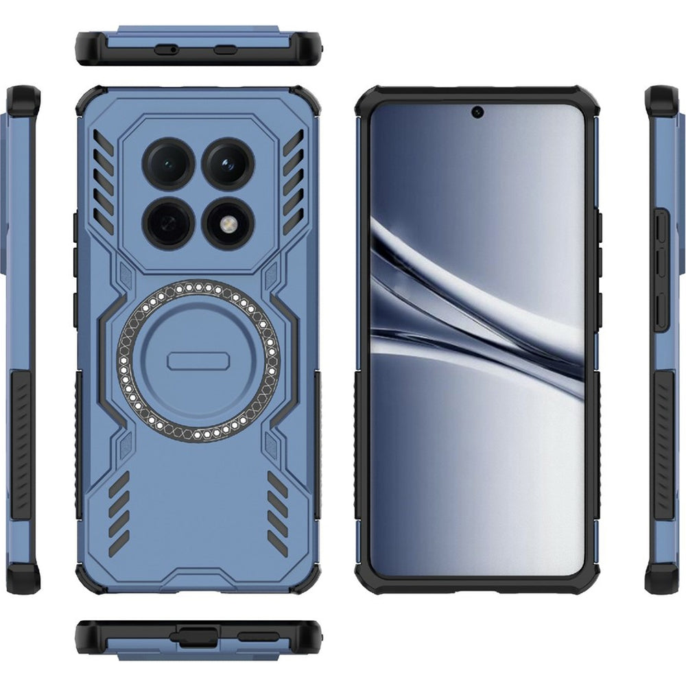 Handyhülle für Xiaomi Redmi Note 15 4G, Techsuit ArmorMag Case, Blau-Schwarz