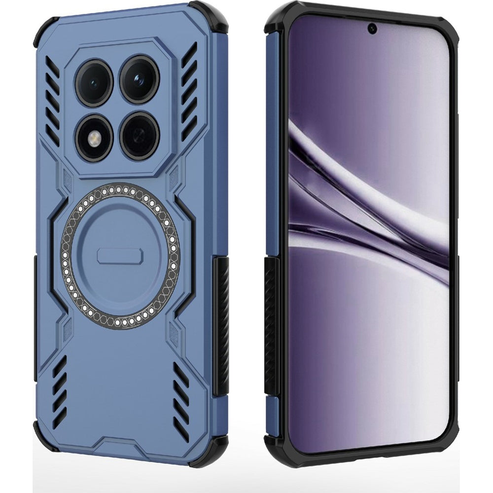 Handyhülle für Xiaomi Redmi Note 15 Pro Plus 5G / POCO M8 Pro 5G, Techsuit ArmorMag Case, Blau-Schwarz