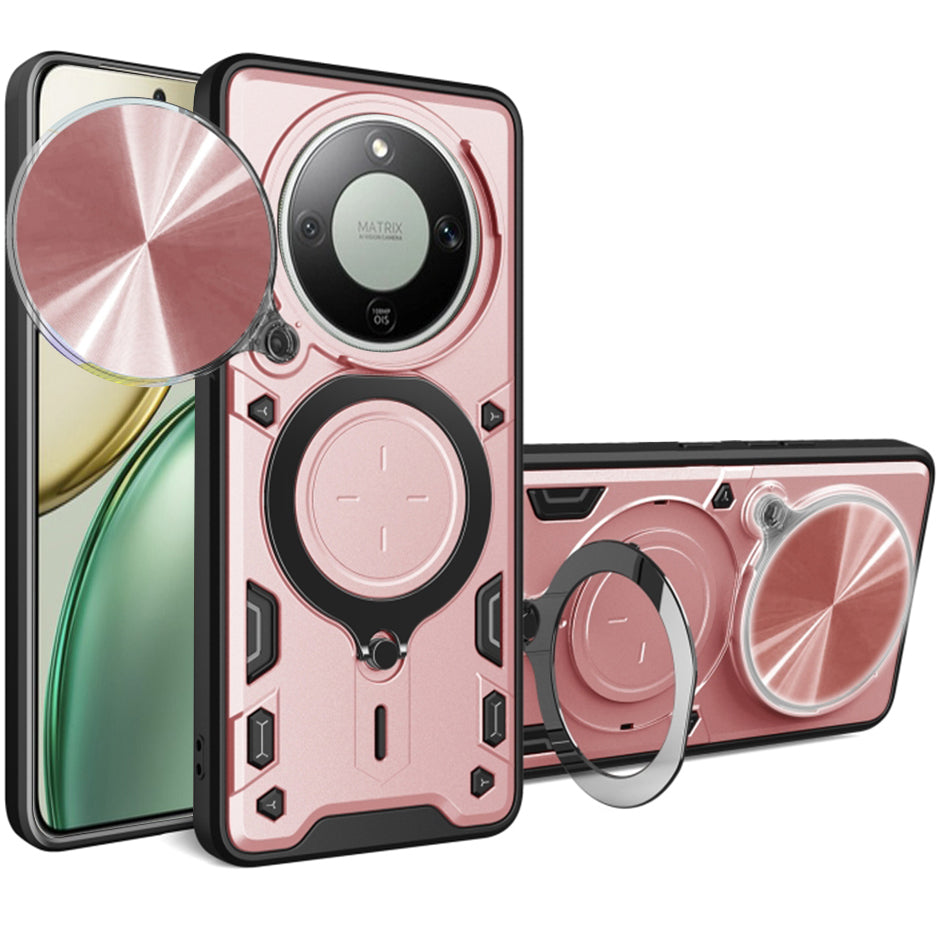 Handyhülle mit CamShield für Honor Magic8 Lite, Techsuit CamGuard Pro, Roségold / Schwarz
