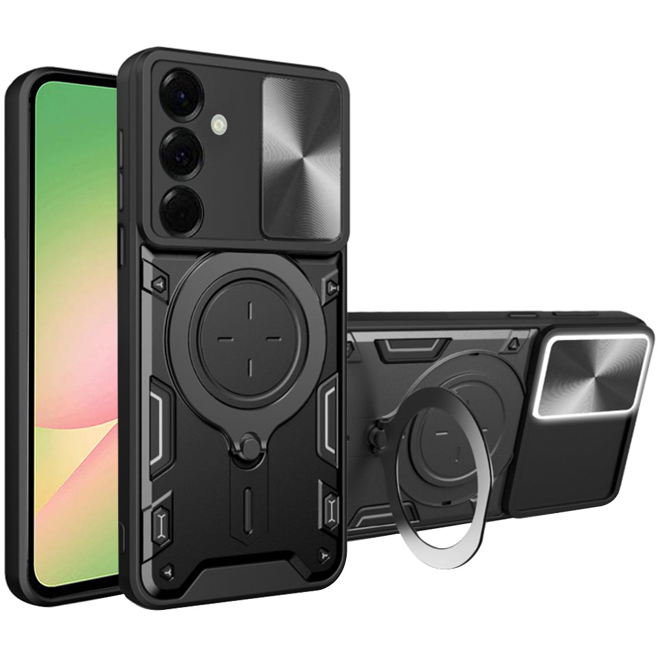 Handyhülle mit CamShield für Galaxy A57 5G, Techsuit CamGuard Pro, Schwarz