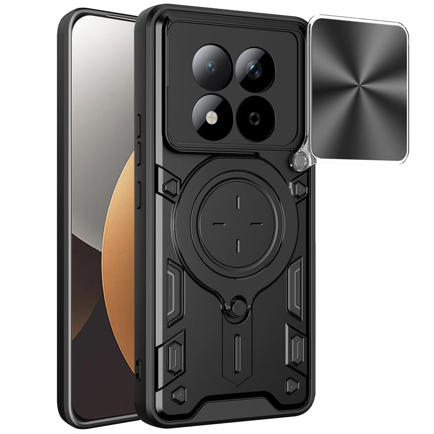 Handyhülle mit CamShield für Xiaomi Redmi Note 15 Pro 5G, Techsuit CamGuard Pro, Schwarz