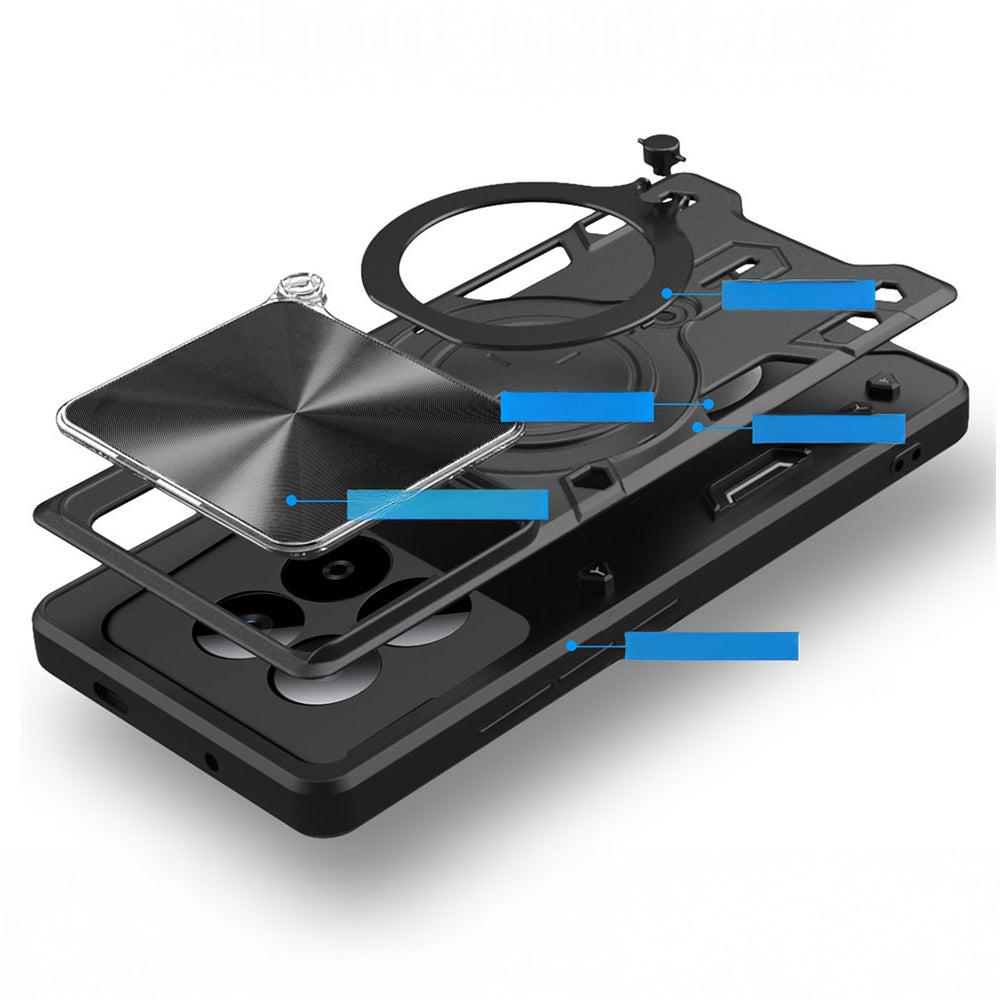 Handyhülle mit CamShield für Xiaomi Redmi Note 15 Pro 5G, Techsuit CamGuard Pro, Schwarz
