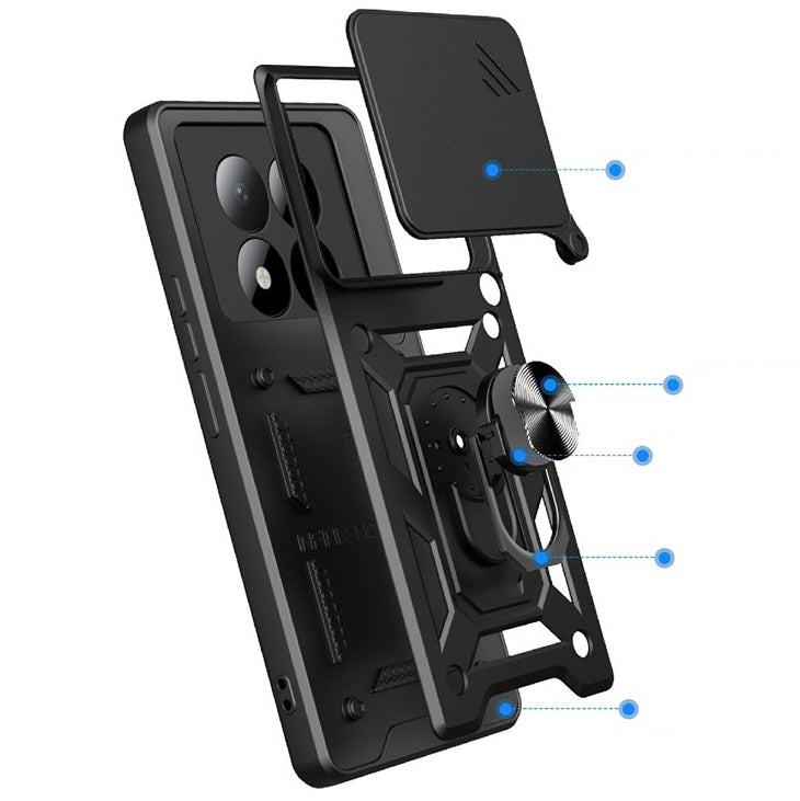 Handyhülle für Xiaomi Redmi Note 15 Pro Plus 5G / POCO M8 Pro 5G, Techsuit CamShield Series, Schwarz