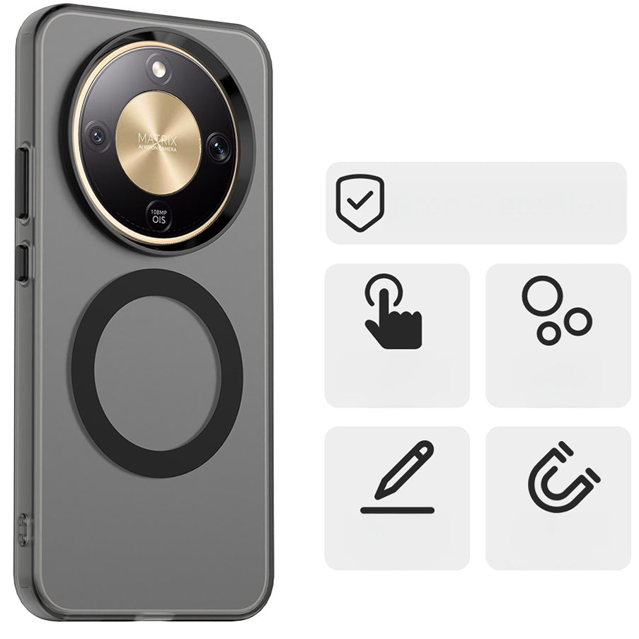 Handyhülle für Honor Magic8 Lite, Techsuit CandyCase MagSafe, Schwarz